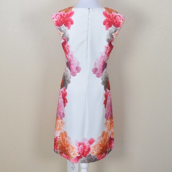 Calvin Klein Scuba Floral Sheath Dress 6 - Picture 4 of 7